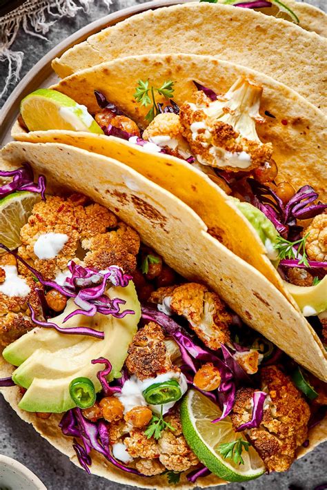 roasted cauliflower and chickpea tacos two peas and their pod