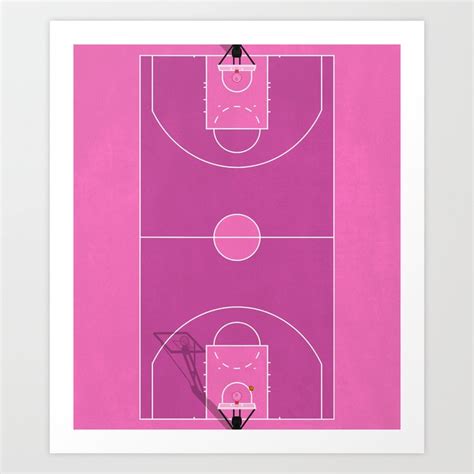 Pink Basketball Court Art Print By From Above Society6