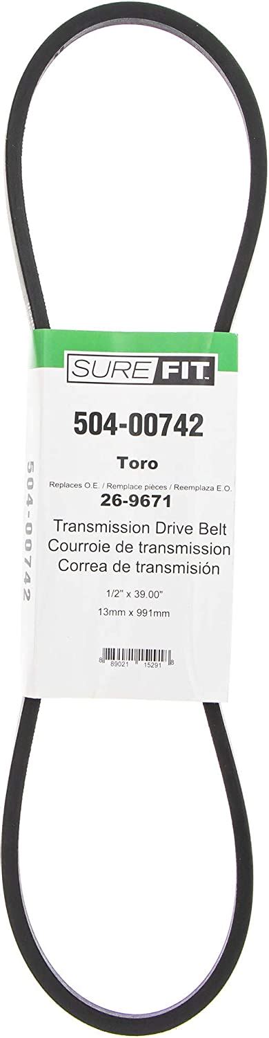 Surefit 504 00742 Toro Transmission Lawn Mower Drive Belt Black