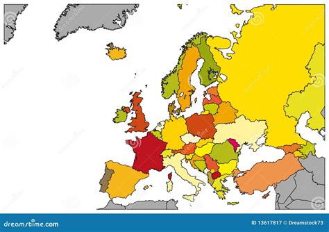 Map Of Europe Detailed Illustration Stock Vector Illustration Of