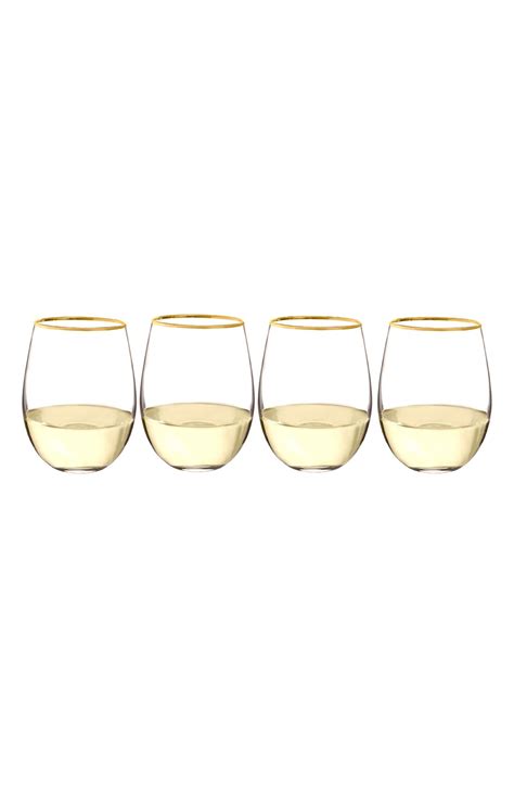Cathy S Concepts Set Of 4 Monogram Gold Rim Stemless Wine Glasses Nordstrom