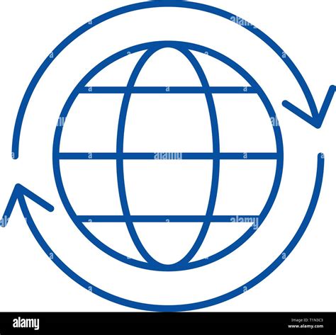 Global Logistics Line Icon Concept Global Logistics Flat Vector Symbol