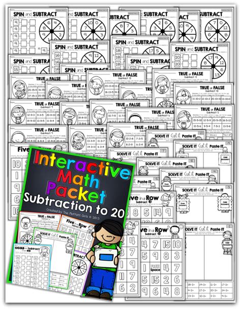Interactive Math Packet Subtraction Up To 20 Math Packets Math