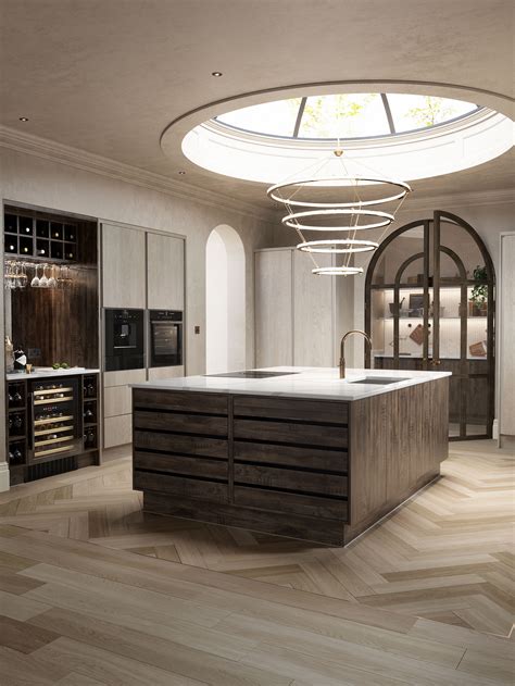 Minimal Retro Futuristic Kitchen Interior Pikcells Cgarchitect