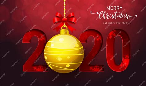 Tarjeta De Felicitación De Feliz Año Nuevo Y Feliz Navidad 2020