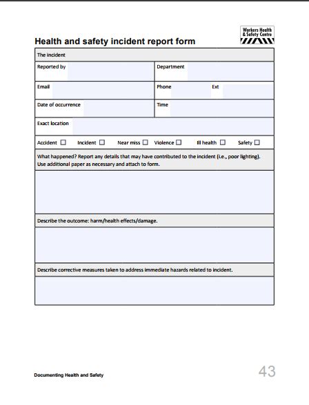 Incident Hazard Report Form Template Professional Templates