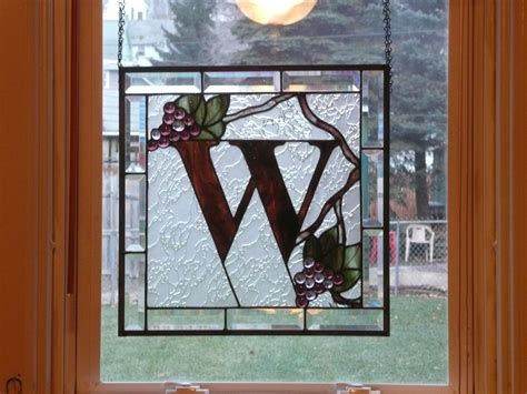 W Monogram Made As Commissioned Piece Stained Glass Designs Stained Glass Panels Stained