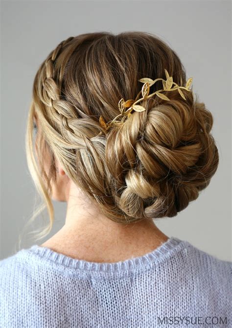 This is great hairstyle for long hair. Four Strand Braid Updo | MISSY SUE