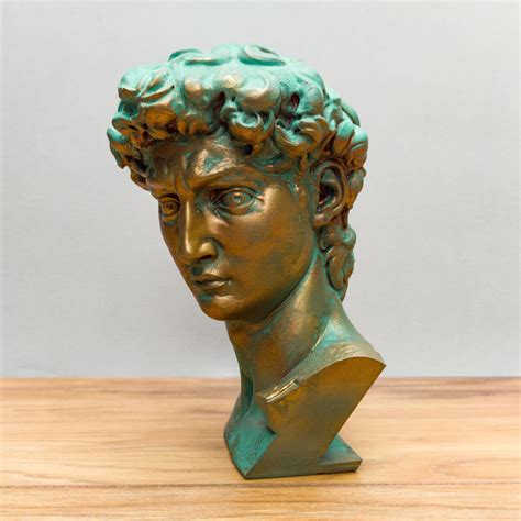 David Bust Statue By Michelangelo David Head 7 Inches Tall Etsy