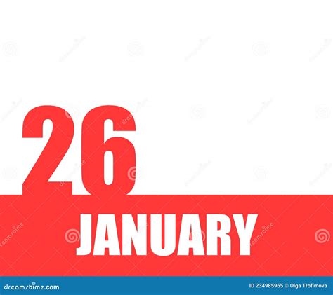 January 26th Day Of Month Calendar Date Stock Illustration
