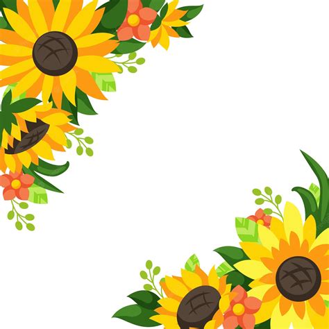 Sunflower Border Clipart Graphic By Elena Dorosh Art · Creative Fabrica