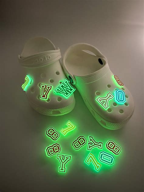 Colorful Alphabet Glow In The Dark Crocs Charms Etsy