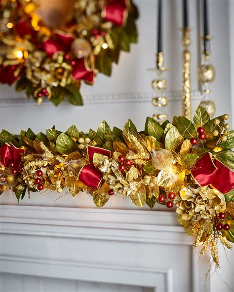 Gold And Glitter Collection 6 Pre Lit Garland