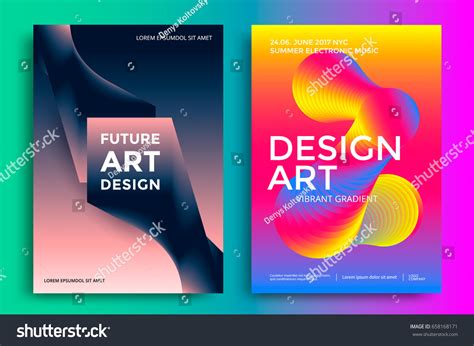 Colorful Abstract Poster Design Vibrant Gradients Stock Vector Royalty