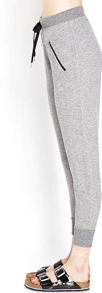 Forever 21 Heathered Zip Pocket Sweatpants In Gray