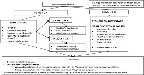 Algorithm Of Hypomagnesemia Management 48159 162 The Treatment Of
