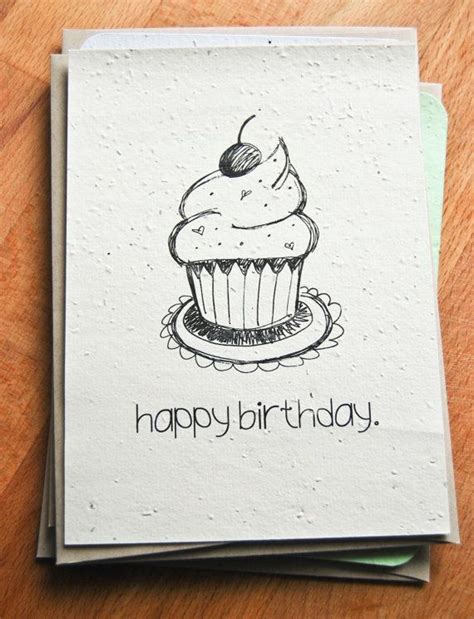 These many pictures of easy birthday card 48 best birthday card drawing images birthday card dec 17 2019 explore meaganmdawson s board birthday card drawing on pinterest see more ideas. Plantable Seed Paper Happy Birthday Card Hand Illustrated | Etsy | Birthday card drawing, Happy ...