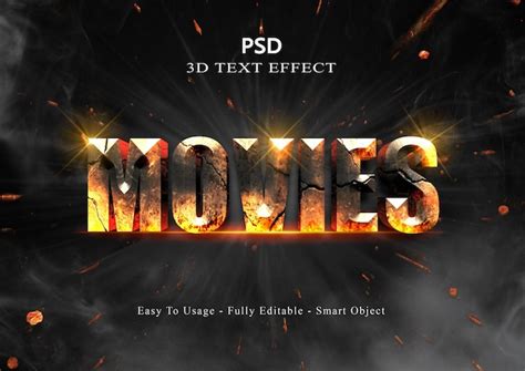 Premium Psd 3d Movies Text Effect