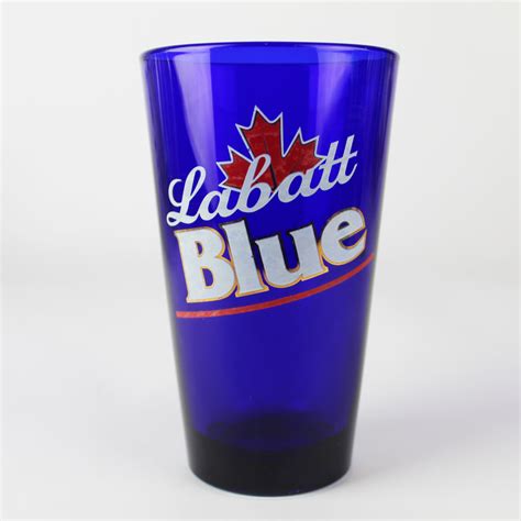 Beer Pint Glass Labatt Blue Cobalt Blue Glass Display Shack