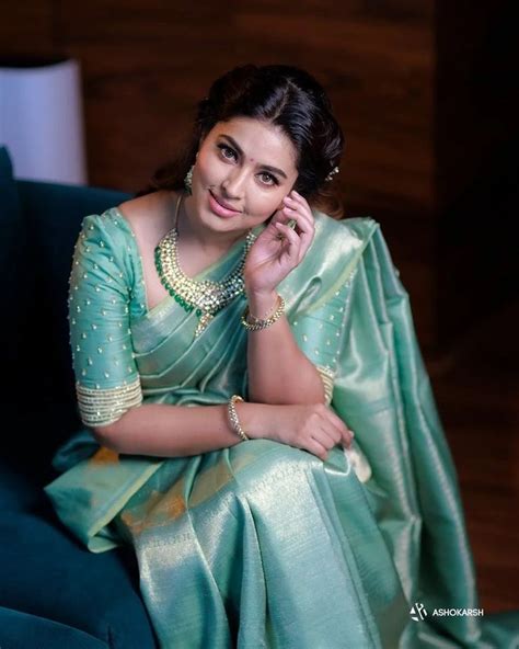 Sneha Prasanna Sports A Mint Green Silk Saree For Junior Superstars