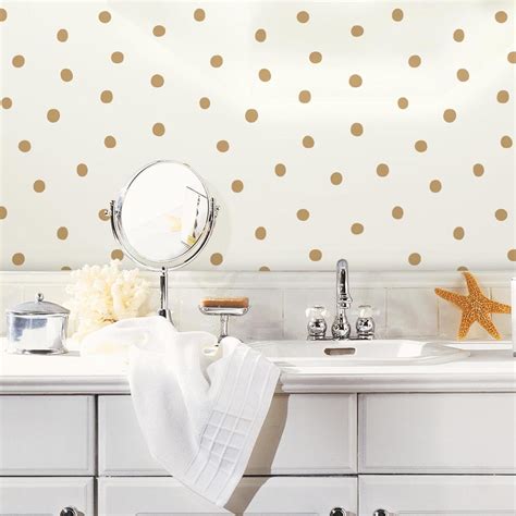 Dots Gold Peel And Stick Wallpaper Peel And Stick Decals The Mural Store