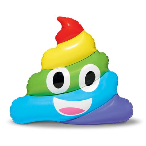 Play Day Inflatable Rainbow Emoji Poop Pool Float