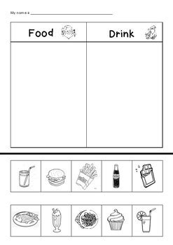 4.sınıf food and drinks worksheet. FOOD OR DRINK worksheet by HAZEL GRACE MICULOB | TpT
