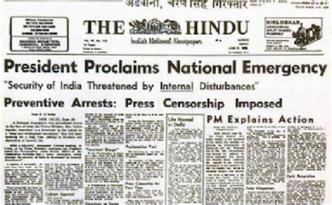 Emergency In India Front Pages Of Newspapers After Former