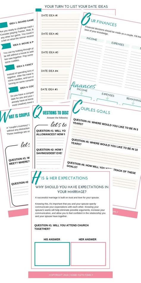 Free Printable Marriage Counseling Worksheets