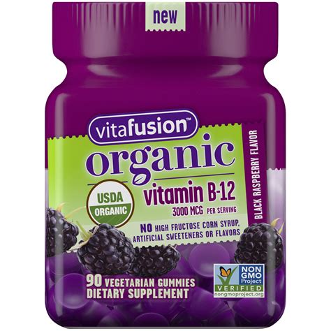 Vitafusion Organic B12 Gummy Vitamin 90 Count Non Gmo Gluten Free