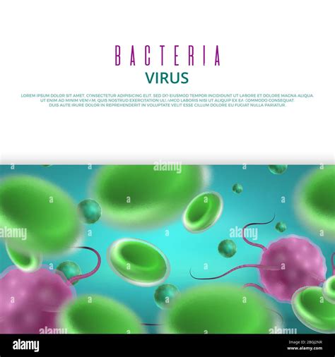 Vector Bacteria Viruses Banner Or Poster Template Healthcare Medical