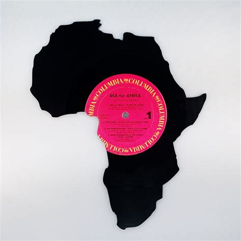 Recycled Vinyl Record Africa Wall Art
