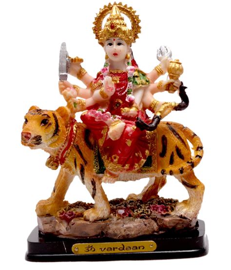 Hand Carved Hindu Goddess Durga Resin Idol Sculpture Statue 46 Inches
