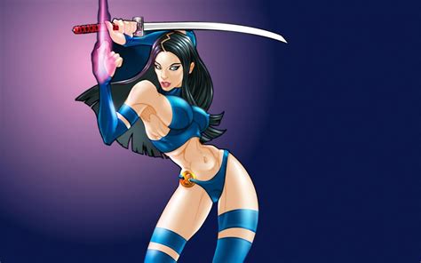 Psylocke P Fantasy Babe Sexy Xmen Warrior Marvel X Men HD Wallpaper