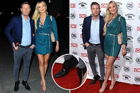 dean gaffney 40 stands on his tiptoes on night out with stunning girlfriend rebekah 24 the