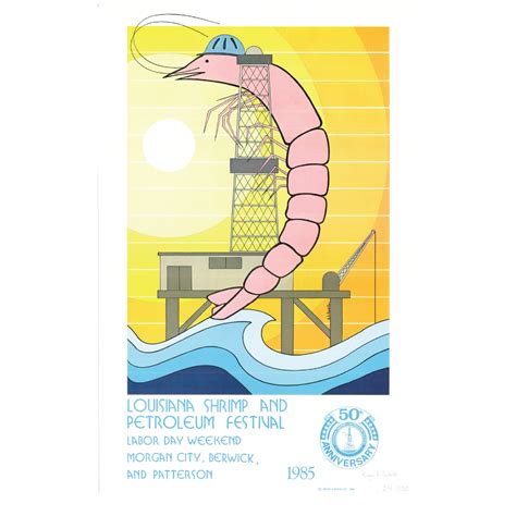 1985 Festival Poster — Louisiana Shrimp And Petroleum Festival