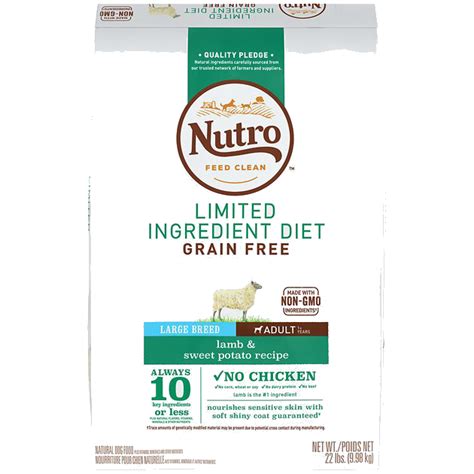 Earning this product its spot on the list of the best top 10 senior dog foods. Nutro Limited Ingredient Diet Grain-Free Adult Large Breed ...