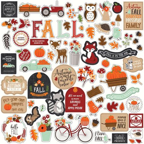 Echo Park My Favorite Fall Element Sticker Autumn Stickers Journal