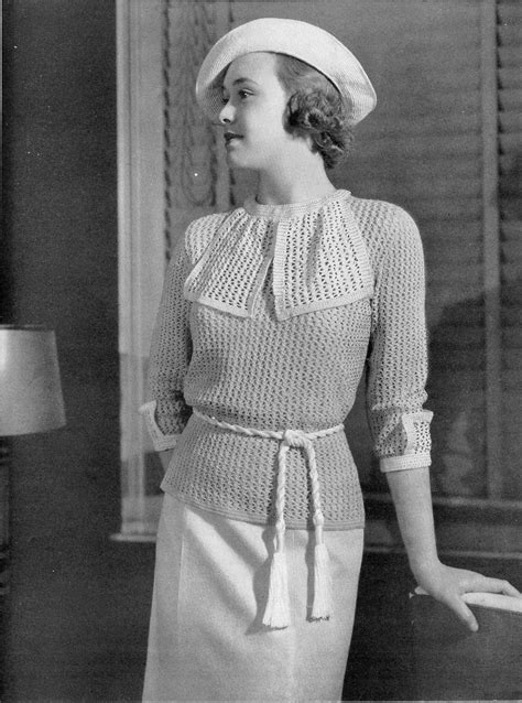 tea time top 1930s paris crochet day sweater blouse cocktail wedding bridal patterns 30s