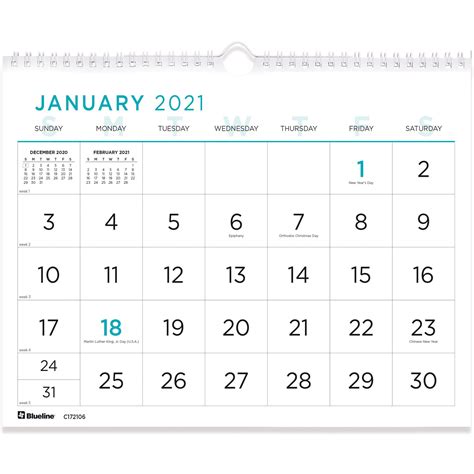 Printable Wall Calendar