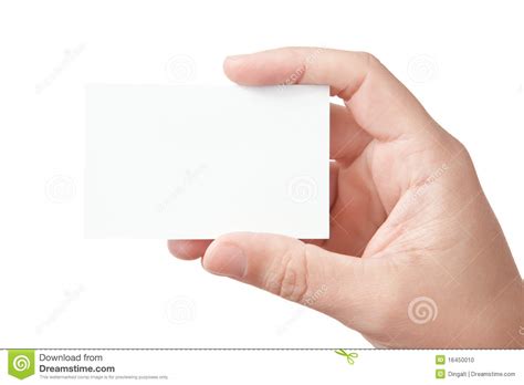 1,098,240 possible one pair hands. Hand Holding Blank Business Card Stock Photo - Image of object, greeting: 16450010