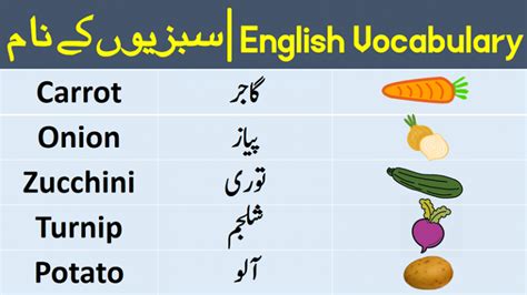 Vegetables Name In Urdu And English With Pictures