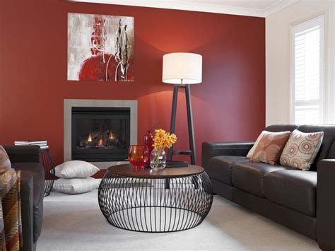 Lounge Room Red Feature Wall Inspirations Paint Paint Colors For