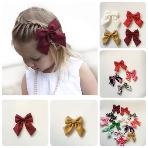 New Fabric Bow Knot Clips Solid Fabric Bow With Fabric Cover