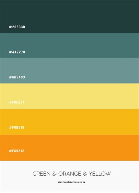Green Orange And Yellow Colour Combination Colour Palette 63 Color