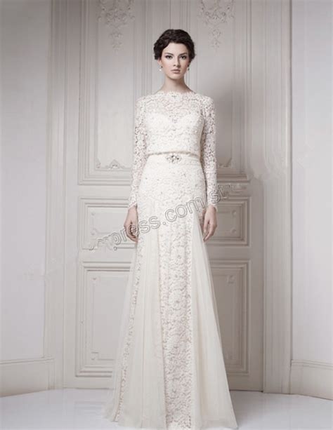 Royal Romantic Wedding Dresses Elegant Lace Chiffon Long