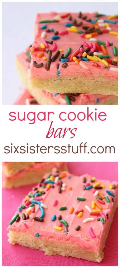 Sugar Cookie Bars And Moms Frosting Recipe Six Sisters Stuff Six Sisters Stuff