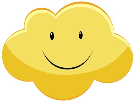 Happy Smiley Yellow Cloud 1437106 Vector Art At Vecteezy