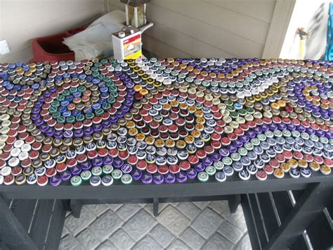 This is the third one of these bar tops i have made i made to for my dad a while back. My Art/Projects: bottle cap countertop