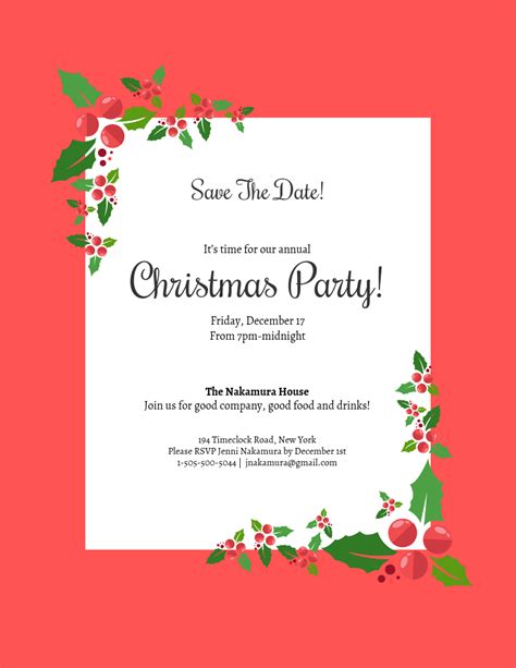Sample Invitation Letter For Christmas Party